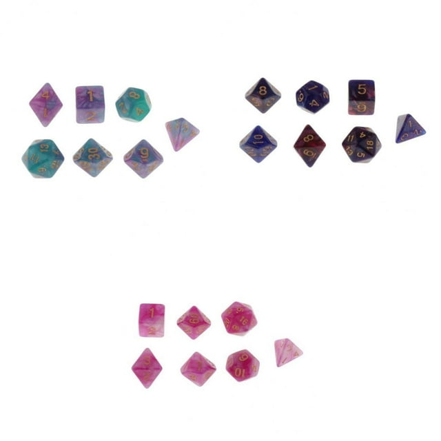 Dados Poliédricos Sunnimix 21 Piezas D8 D10 D12 D20 Para Juegos de Rol DND 7 dados poliédricos