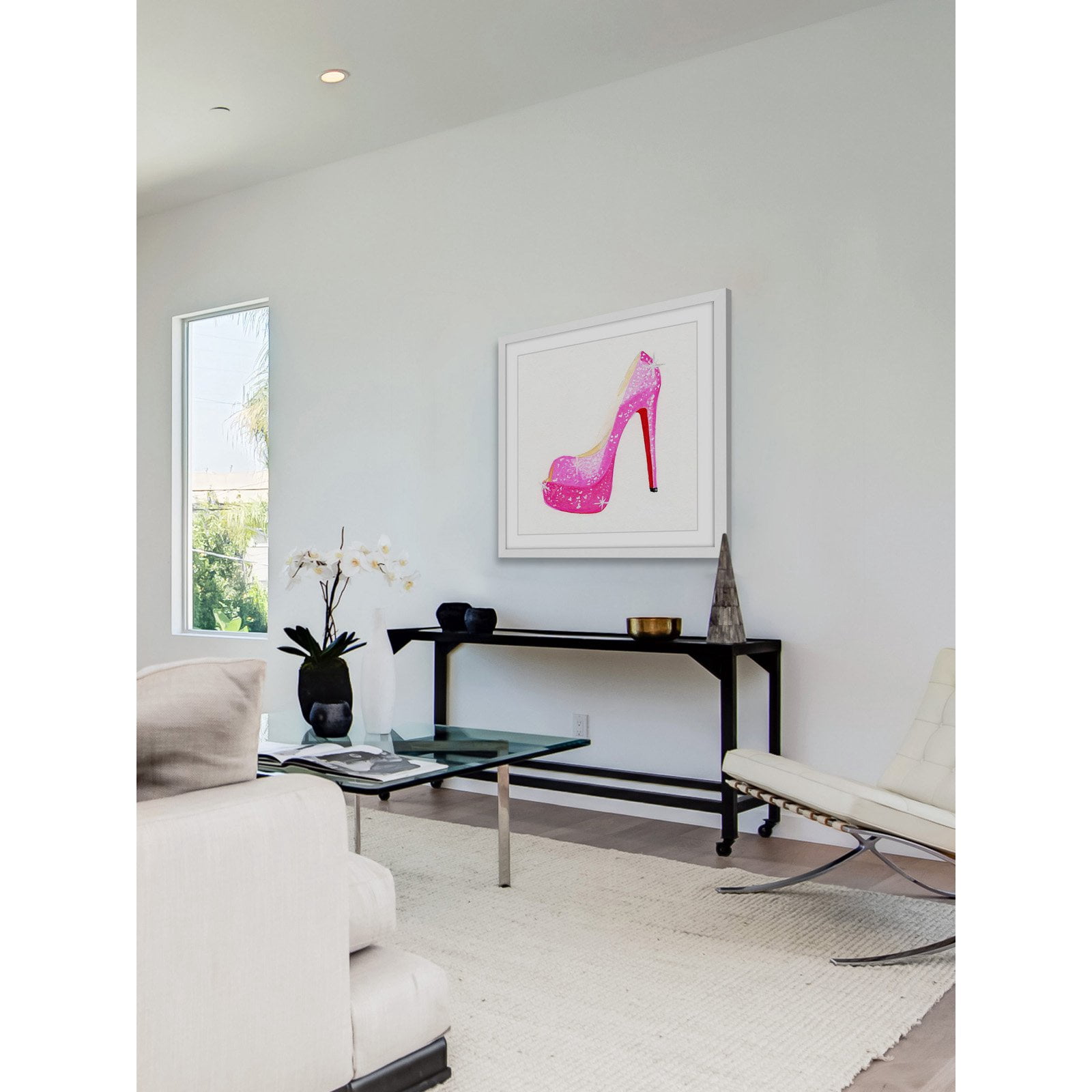 Marmont Hill "NS Pink Shoe" by Molly Rosner Framed Painting Print