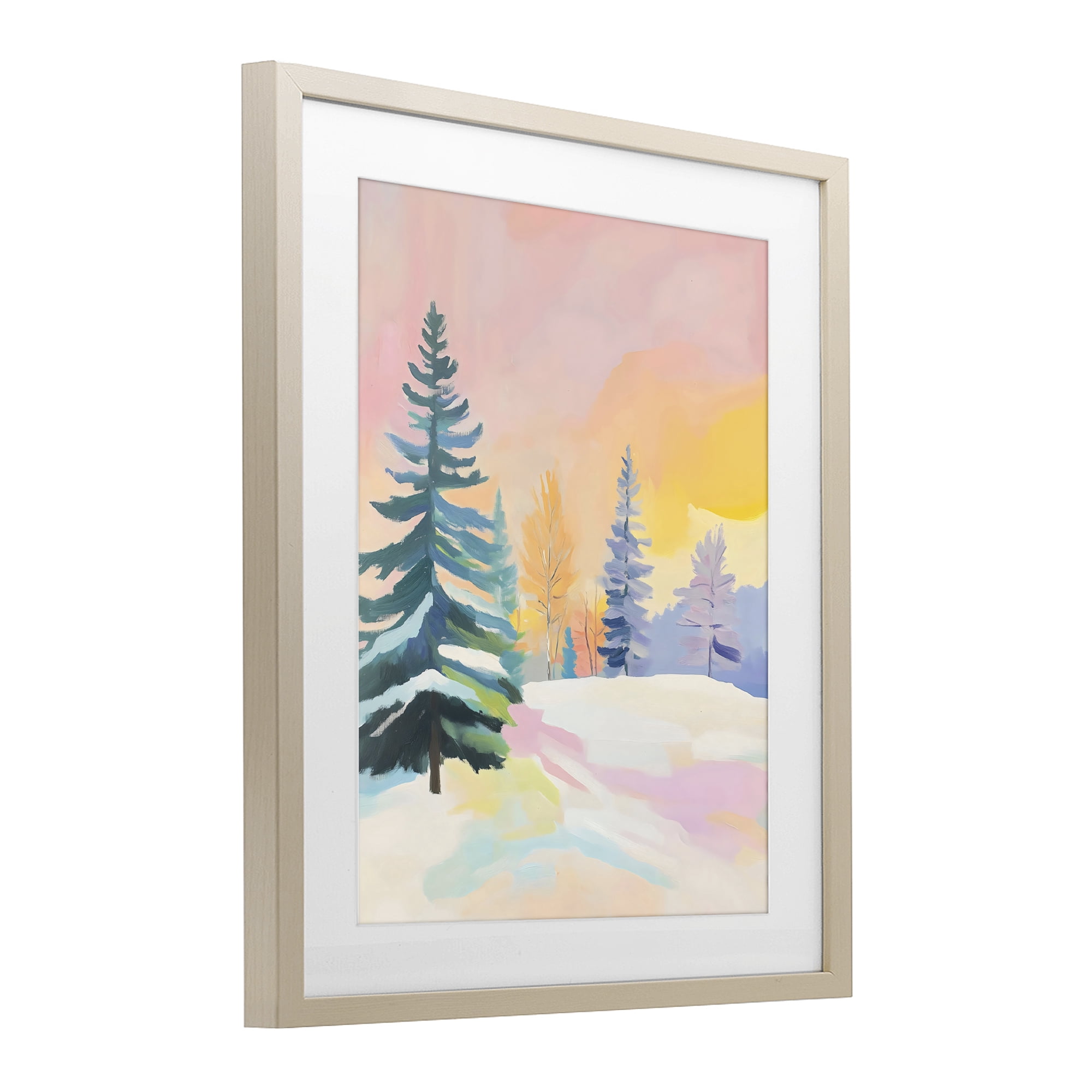 Stupell Industries Winter Forest Snowscape in Pastels Birch Framed Print Under Glass, design by The Prints Vibe