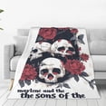 thumbnail image 1 of Balery Gothic Skulls And Roses Manta de Felpa Suave y Acogedora – Cobija de Franela Aterciopelada para Cama, Lavable y Cálida para Sofá, Mascotas, Transpirable-60"x50", 1 of 7