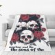 thumbnail image 1 of Balery Gothic Skulls And Roses Manta de Felpa Suave y Acogedora – Cobija de Franela Aterciopelada para Cama, Lavable y Cálida para Sofá, Mascotas, Transpirable-60"x50", 1 of 7