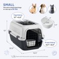 thumbnail image 2 of Magshion 23" Hard-Sided Pet Carrier with Food Bowl, Top & Front Doors, Ventilated Travel Crate for Cats & Small Dogs up to 26 lbs, White/Gray, 2 of 7
