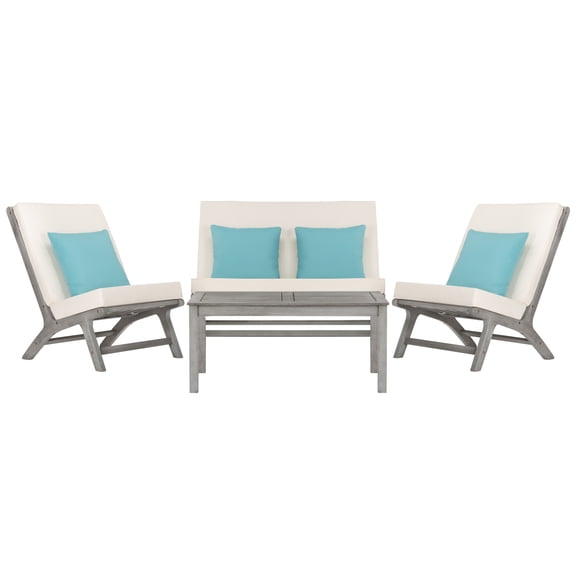 Safavieh Chaston 4 Piece Outdoor Modern Wood Living Set