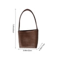 thumbnail image 3 of Woven Tote Bag Leather Bucket Bags for Women Summer Hobo Handbag Beach Vacation Purse Vintage Shoulder Bag for Travel, 3 of 7