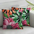thumbnail image 3 of Pink Green Black Dahlia Floral Throw Pillows Farmhouse Decorative Throw Pillow Case Indoor Outdoor Cushion Cover Spring Summer Pillowcase for Couch Living Room Bedroom, 3 of 7