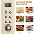 thumbnail image 4 of 0.7 Cu. Ft. Countertop Compact Microwave, 700W Retro Microwave Oven with 5  Power, Auto Cooking Menus, LED Display,  Lock,  for Apartments & Dorms, Cream White, 4 of 6