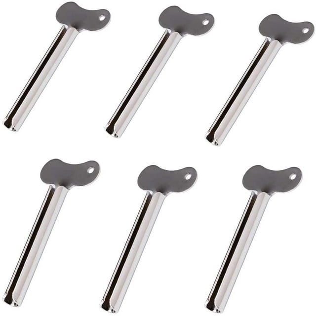 Toothpaste Squeezer, 6pcs Metal Tube Squeezer Key Stainless Steel Toothpaste Roller Tube Wringer