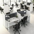 thumbnail image 3 of Hustle 48W 2 Person Cubicle Desk with Storage in White/Gray - Engineered Wood, 3 of 7