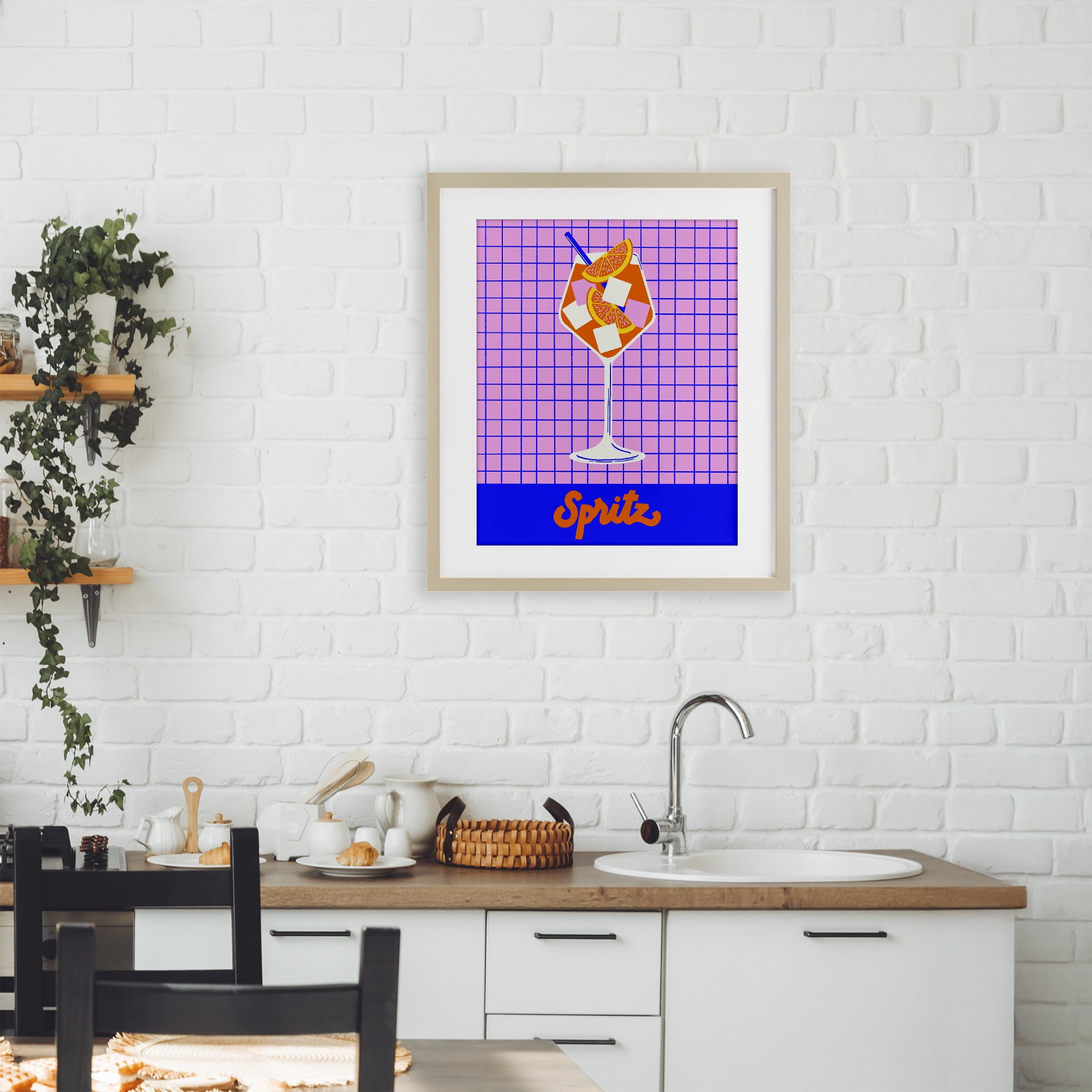 Stupell Industries Colorful Summer Spritz Drink Birch Framed Print Under Glass, design by Indira Prieto | IndySign