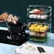 thumbnail image 1 of Estante organizador de cocina multifuncional | Cajón transparente de 3 niveles para frutas, verduras y guarniciones | Bandeja apilable para preparar alimentos con asas y tapete antideslizante, 1 of 7