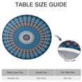 thumbnail image 6 of Versatile Round Tablecloth, Bohemian Floral Motif with Elastic Edging for 56 Inch Tables, 6 of 7