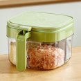 thumbnail image 4 of TAROFISH 1 Transparent 4-Compartment Spice Box, Household Kitchen Spice Jar, Spice Container, Salt Shaker, Kitchen Cooking Utensil.,Green,One Size, 4 of 9
