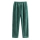 thumbnail image 3 of Conjunto de pijama informal de franela de color liso con solapa y manga larga para hombre, 3 of 7