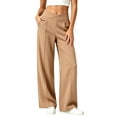thumbnail image 2 of Dagugfen Athletic Pants for Women Loose Fitted Elastic Waist Stretchy Breathable Full Length Gym Workout Pants(M,Khaki), 2 of 6