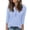 *Light Blue, variant on Women's 3/4 Sleeve V-Neck Henley T-Shirts,Ladies Casual Notch Collar Button Down Loose Fit Tops,Breathable Summer Daily Wear Blouses For Women,Purple,S-2XL