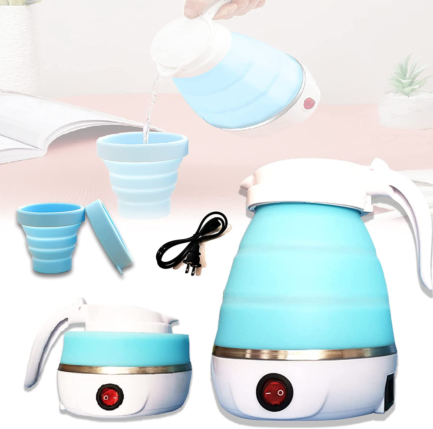 Food Grade Silicone Travel Foldable Collapsible Kettle Boiler Coffee Tea Pots 