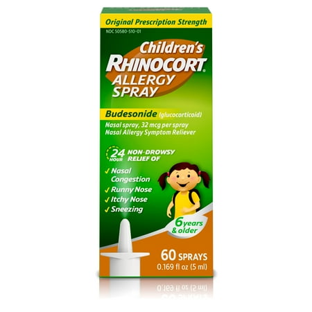 Children’s Rhinocort Allergy Nasal Spray, 24 Hour Relief, 60 Spray - Walmart.com