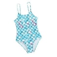 thumbnail image 3 of LYMAYTER Kids Girls One Piece Bikini Swimsuits for Toddler Multi-color Printed Bathing Suit Summer Beach halter Swimwear 4-8 Years, 3 of 8