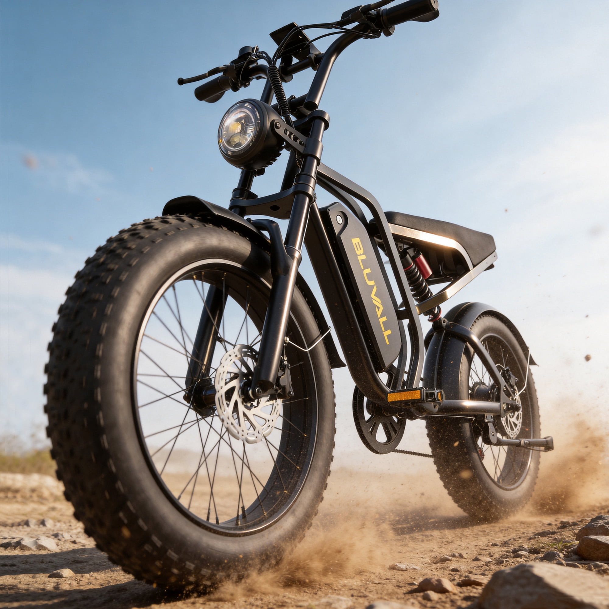 BLUVALL SU8 PRO Electric Bike for Adults, Peak 1500W 35MPH 52V 20Ah Mountain Bicycle, Full Suspension UL2849