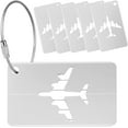 thumbnail image 1 of RV 6x Etiqueta de equipaje de avión (Plata) Etiqueta de maleta de aleación de aluminio con cuerdas de acero inoxidable y etiqueta de nombre para evitar la pérdida de bolsas y maletas, Etiqueta de viaje para maleta brillar  Electrónica, 1 of 4