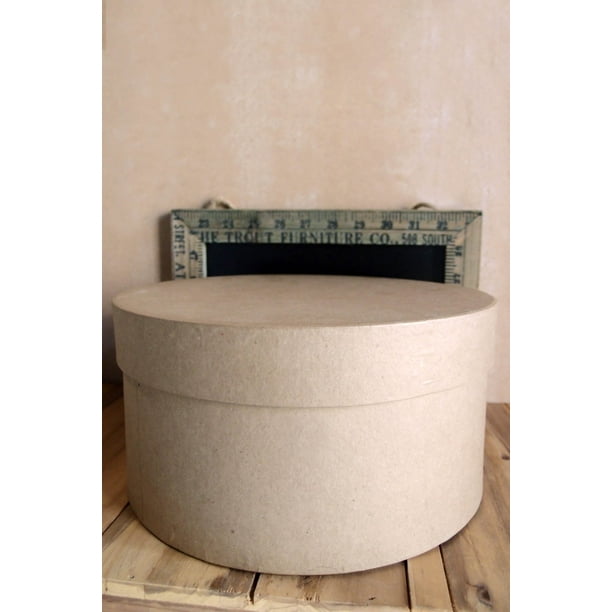Paper Mache Hat Box Round 5in Tall X 10in Wide With A Removable Lid Great Style Craft For Storing Com Paper Mache Hat Box Round 5in Tall X, Round Paper Mache Hat Boxes