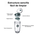thumbnail image 2 of Proteina Shaker Bloosom  Gym Mezcladora Productos Deportivos 400ml Gris, 2 of 4