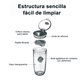 thumbnail image 2 of Proteina Shaker Bloosom  Gym Mezcladora Productos Deportivos 400ml Gris, 2 of 4