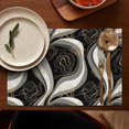 thumbnail image 5 of Black White Gold Marble Pattern Summer Placemats Table Placemats Set Of 4-Linen Kitchen Washable Placemats Table Mats 11.8"x17.7" Non-Slip Heat Resistant, 5 of 6