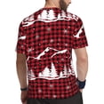 thumbnail image 2 of Wukai Christmas Tree Buffalo Plaid Print Men's Short-Sleeved Mesh T-Shirt,Quick-Dry Short Sleeve Workout T-Shirt-5X-Large, 2 of 8