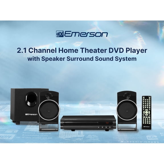 Emerson ED-8050 2.1 Channel Home Theater DVD Player and Speaker Surround Sound System, Black