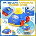 thumbnail image 2 of Cartoon Wind Up Amphibious Vehicle Rotating Land and Water Car for Bathtub and Floor Play Fun Clockwork Action Floating Toy Vehicle with Manual Drive Blue, 2 of 6