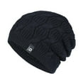 thumbnail image 2 of Dyfzdhu Hat Warm Chunky Cable Knit Hats Soft Stretch Thick Cute Knitted Cap for Cold Weather Letter Black, 2 of 5