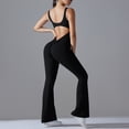 thumbnail image 3 of Women's Sleeveless Flared Jumpsuit Sexy Backless Bodycon V Back Yoga Jumpsuit, 3 of 3
