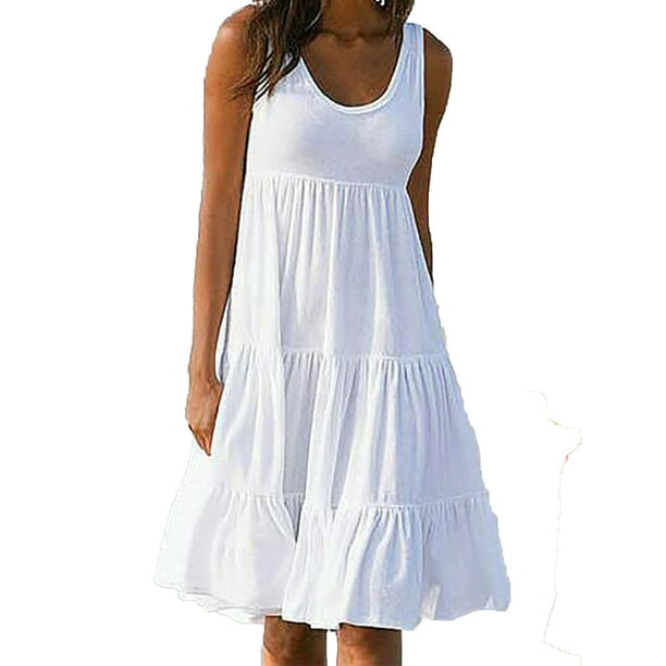 UKAP - UKAP Women's Summer Casual T Shirt Dress Swing Dress Ladies ...