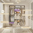 thumbnail image 2 of 5FT Closet Organizer System with Wooden Drawers, 60 Inches Walk In Closet System With 5 Hanging Rods, Can Fit 1.58 to 6.8 FT with Reversible Hanging Shelving, 2 of 18