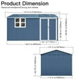 thumbnail image 5 of 10x12 FT Outdoor Storage Shed with Window & Vents, Metal Garden Tool Shed with Built-In Hooks & Padlock, Waterproof Backyard Organization for Lawn Equipment & Seasonal Items, Blue, 5 of 5