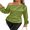 Green, variant on LYMAYTER Women's Satin Blouse One Shoulder Long Sleeve Drawstring Hem Elegant Casual Shirt S-XL
