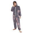 thumbnail image 5 of BZSMCE Unisex One-piece Pajama Cotton Sleepwear Dreamy Purple Circular Haze Printed, 5 of 8