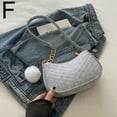 thumbnail image 4 of Felt Mini Square Bag with Pom Pom Winter Crossbody Purse, Fashion Solid Color, 4 of 7