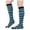 F1-Blue1044, variant on Puliio Women Striped Knee High Socks Elastic Stretchy Hosiery Fashion Casual Long Socks