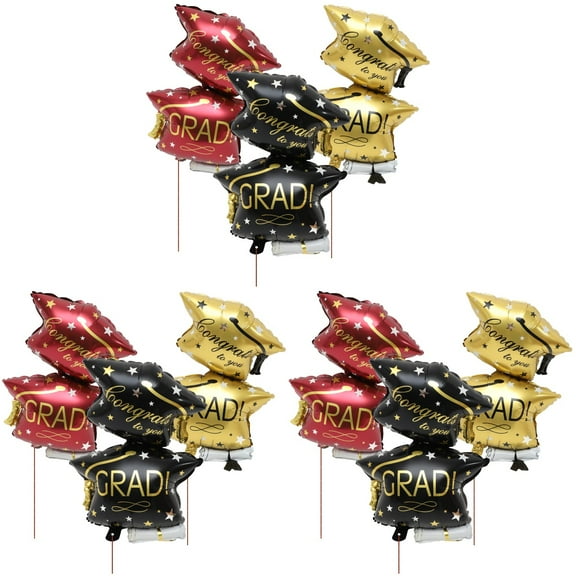 Set of 3 Graduation Cap Balloons Congratulations Large