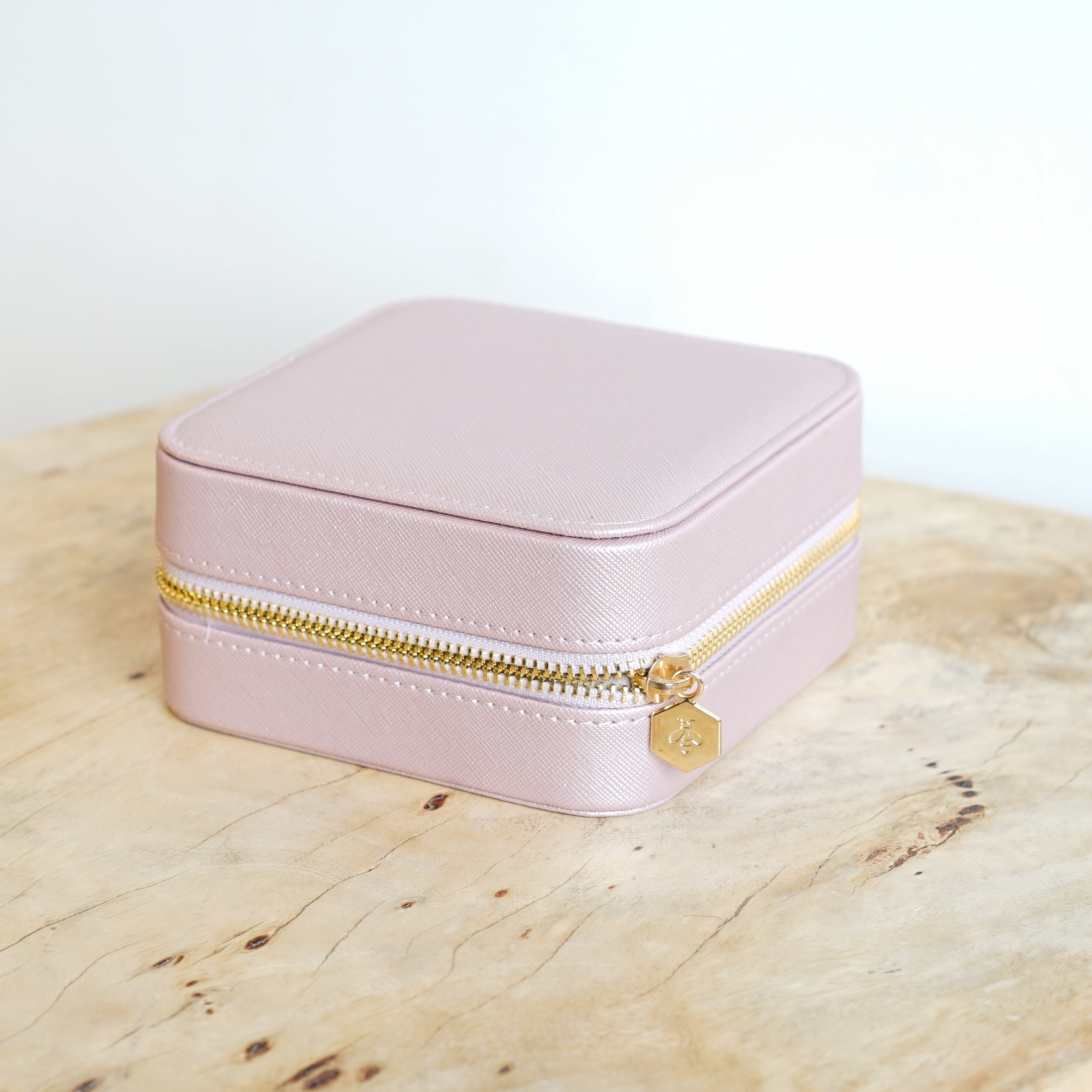 Hives and Honey Zoey Pink Jewelry Box for Women, Travel Jewelry