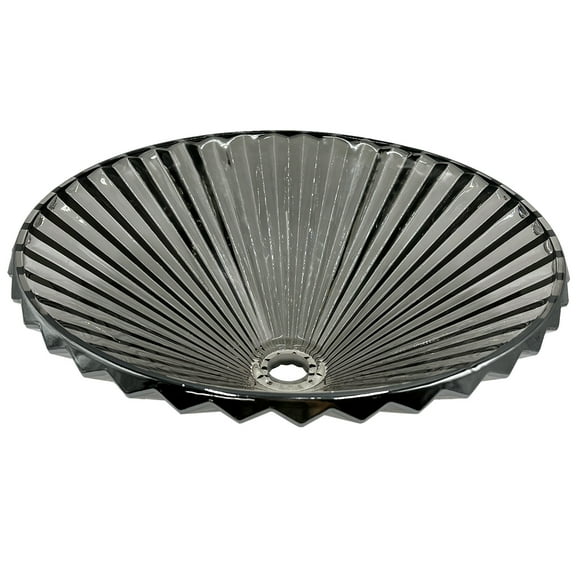 20" Tempered Glass Circular Vessel Bathroom Sink - Light black