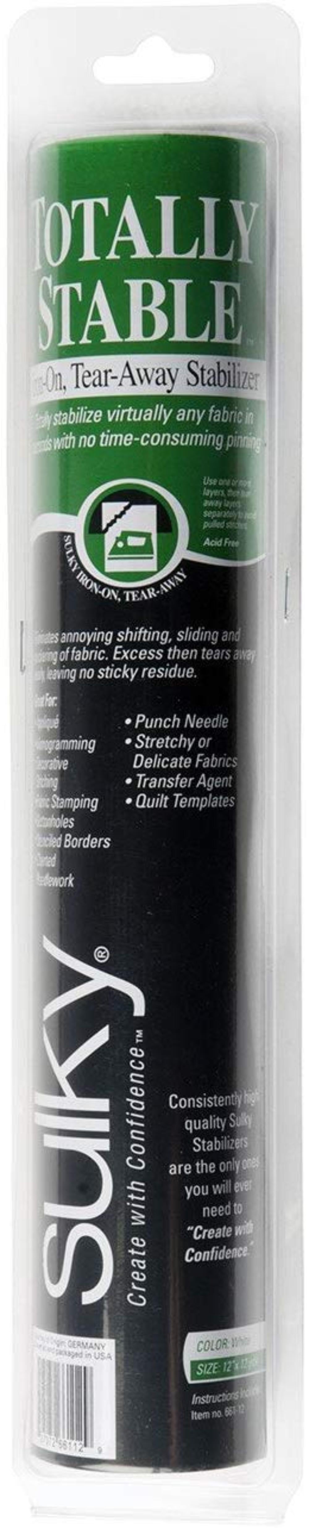 12Inch by 12Yard Totally Stable IronOn TearAway Stabilizer Roll