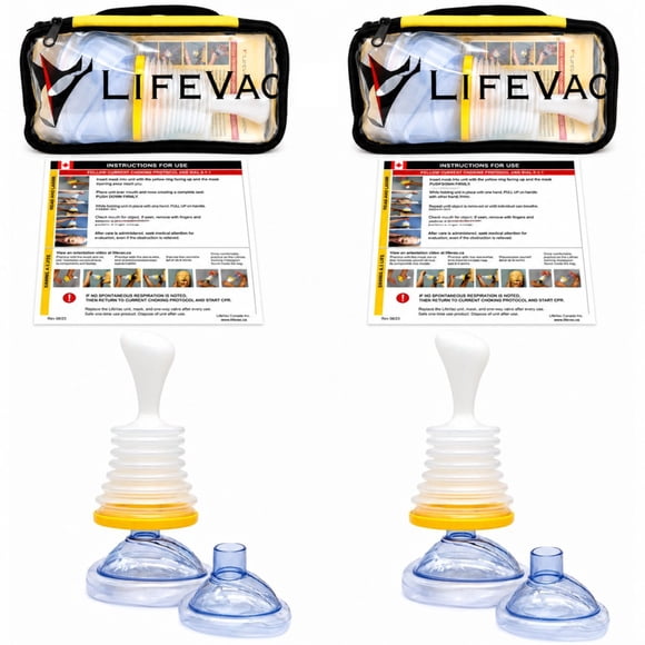 LifeVac Travel Kit 2 Pack - Choking Rescue Device, Portable Suction Rescue Device First Aid Kit for Kids and Adults, Portable Airway Suction Device | Anti Choking Device for Children and Adults