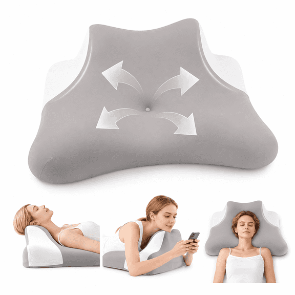 ULTREMA Ergonomic Cervical Memory Foam Pillow for Neck and Shoulder Pain Relief, Contour Orthopedic Sleeping Pillow for Back, Side, and Stomach Sleepers, Grey