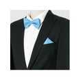 thumbnail image 7 of INSPIRE CHIC Men's Solid Color Necktie Pre-Tied Bow Tie and Pocket Square Set Ties for Wedding Business Sky Blue One Size, 7 of 7