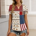 thumbnail image 4 of LWavelet Fourth of July Shirts for Women Short Sleeve Tops V-Neck Casual Patriotic Fireworks Star Graphic Tee Multicolor 2XL, 4 of 7