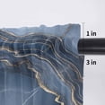 thumbnail image 5 of Navy Blue Marble Valance Curtains for Kitchen/Living Room/Bathroom/Bedroom Window, Rod Pocket Small Topper Half Short Window Curtains Voile Sheer Scarf, Modern Contemporary Art 54"x18", 5 of 8