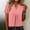 Pink, variant on Women's Solid Color Casual Button V-Neck Short Sleeve Loose Fit T-Shirt Top